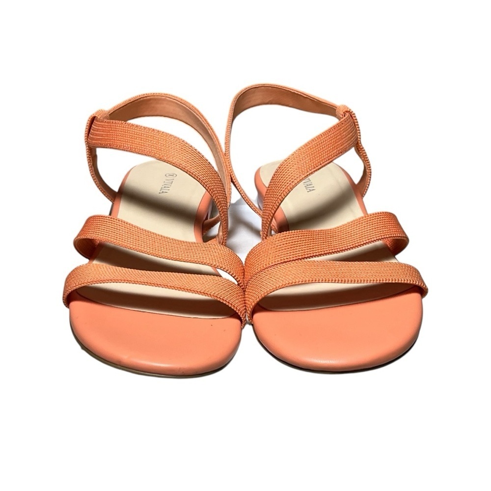 Vivaia Sandals Size 42 / 10.5 Summer Round Toe in Salmon Pink Slingback Strappy - Picture 8 of 11
